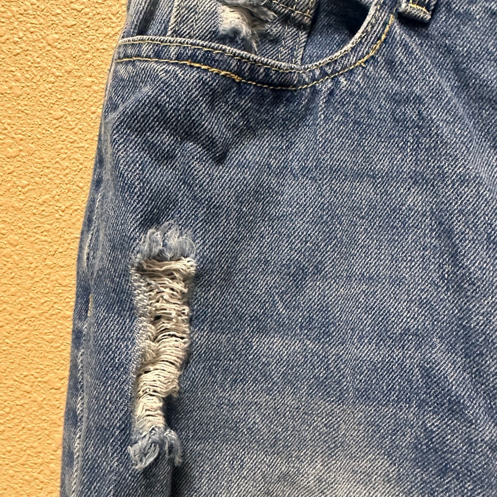 SHEIN Blue Distressed High Rise Jeans - Picture 8 of 12
